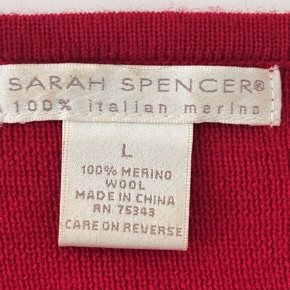 Sarah Spencer Womens Merino Wool Sweater Large Preppy Academia Minimalist Staple - Picture 3 of 7